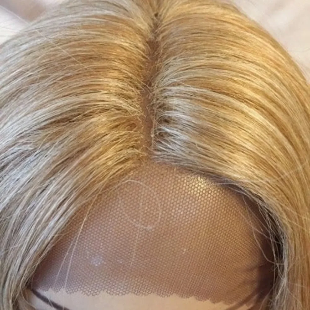 Honey blonde lace front wig straight hair - Picture 5 of 5